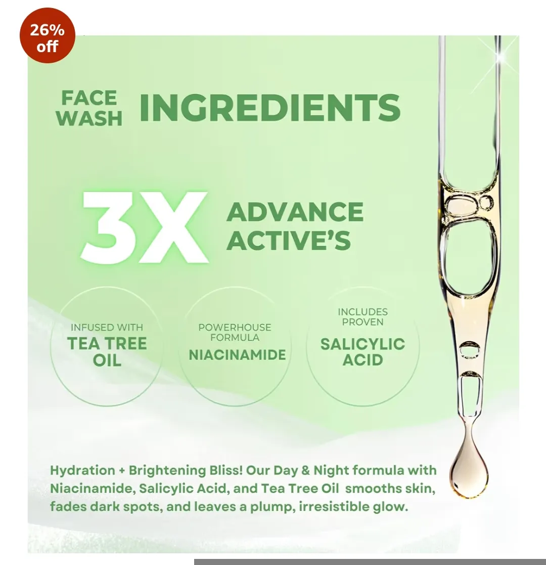 Ciramist Acne & Acne marks Remove Face wash With Niacinamide, Salicylic Acid & Tea Tree Oil 100ml Bottle