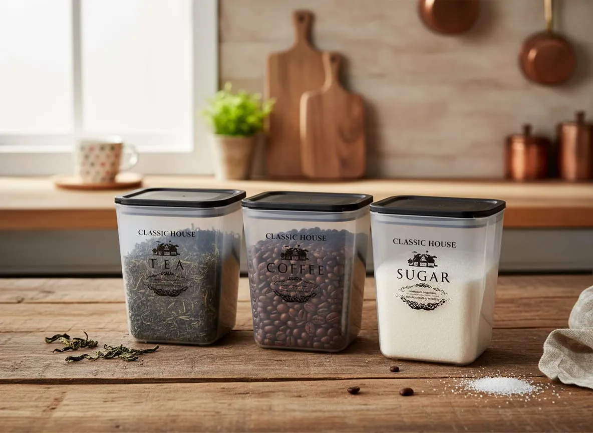 TEA SUGAR COFFEE TRANSPRENT CONTAINER
