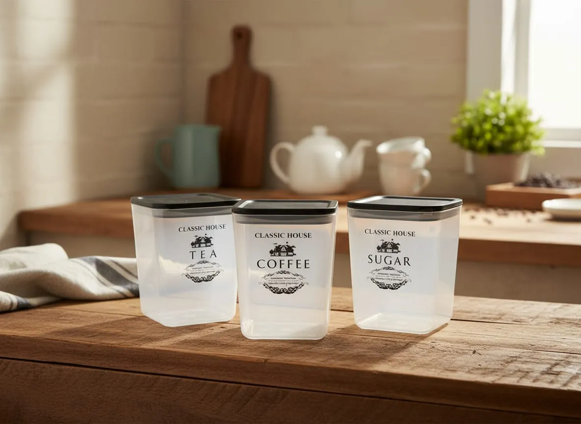TEA SUGAR COFFEE TRANSPRENT CONTAINER