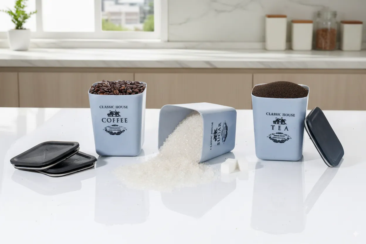 TEA SUGAR COFFEE TRANSPRENT CONTAINER