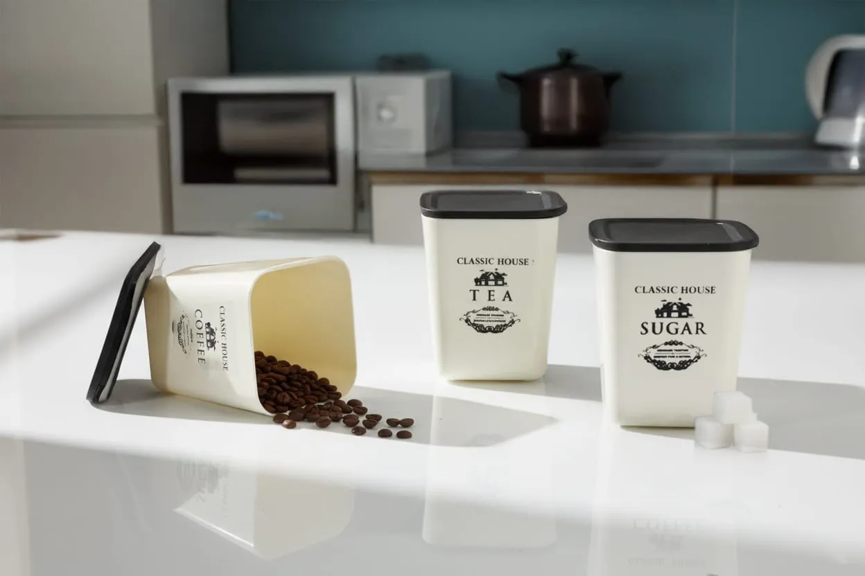 TEA SUGAR COFFEE TRANSPRENT CONTAINER