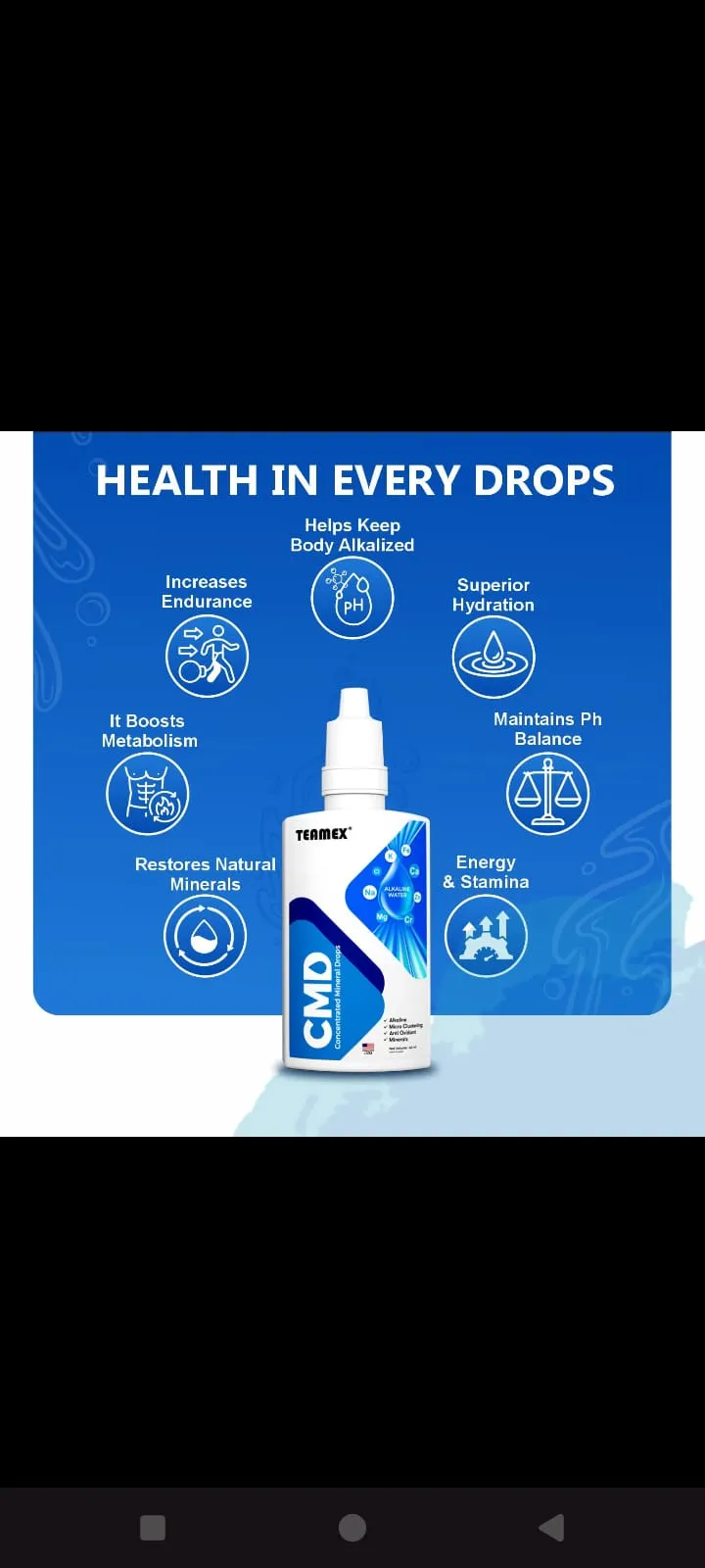 Teamex CMD Water Drop For Alkaline mineral water