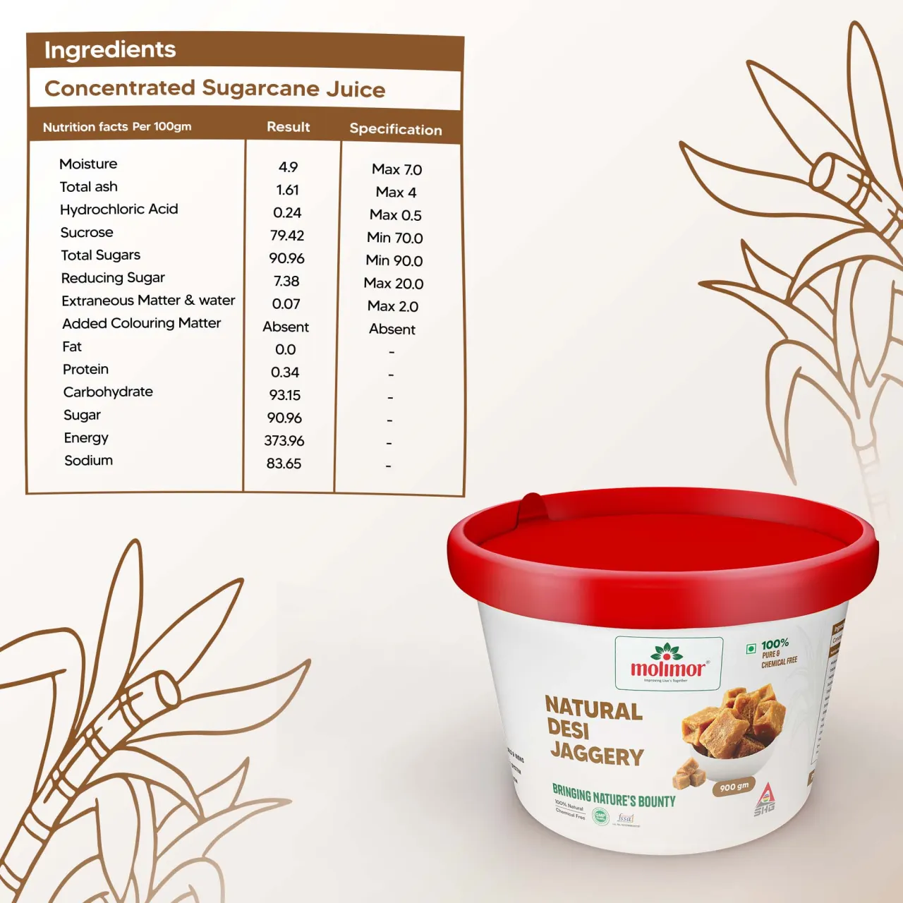 Molimor Natural Desi Jaggery 900gm