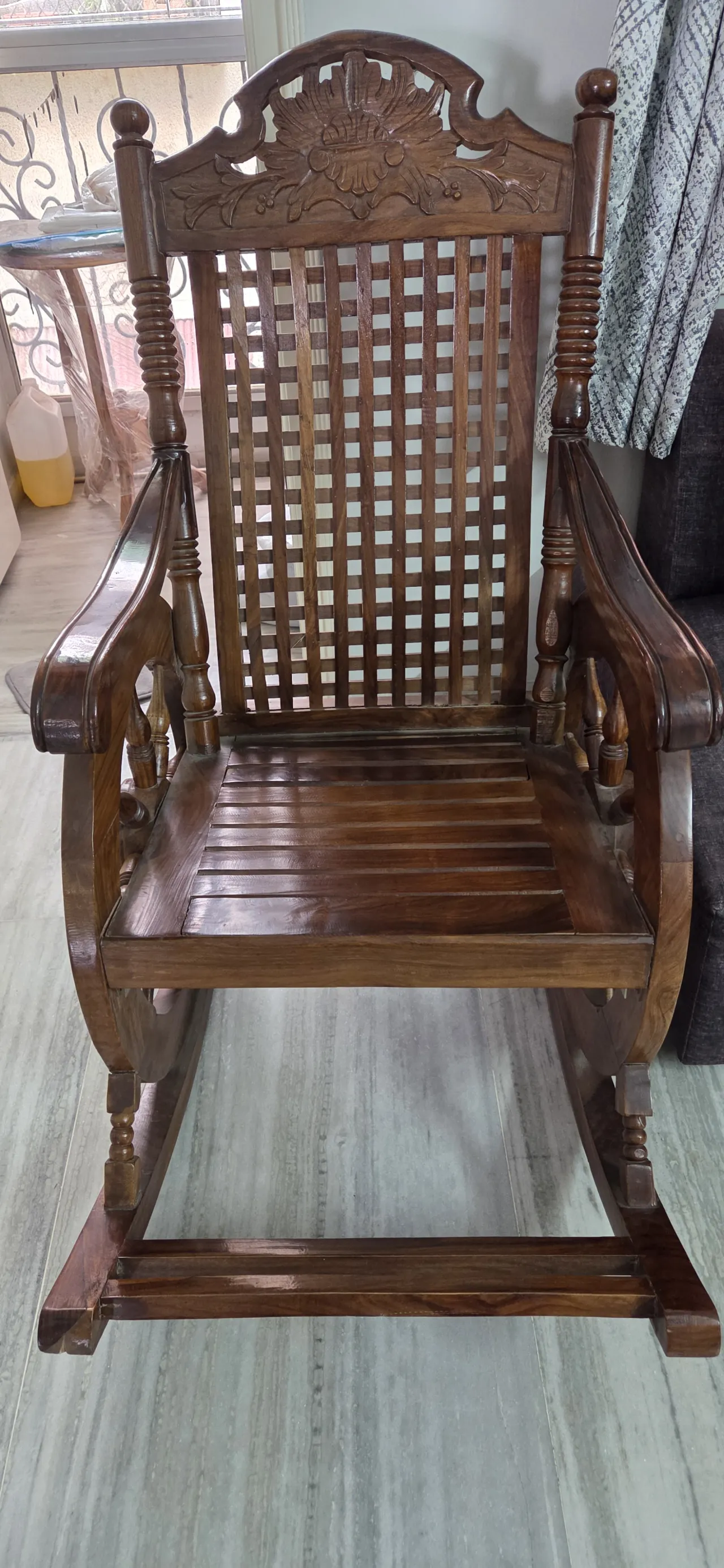 Rolling wooden chair