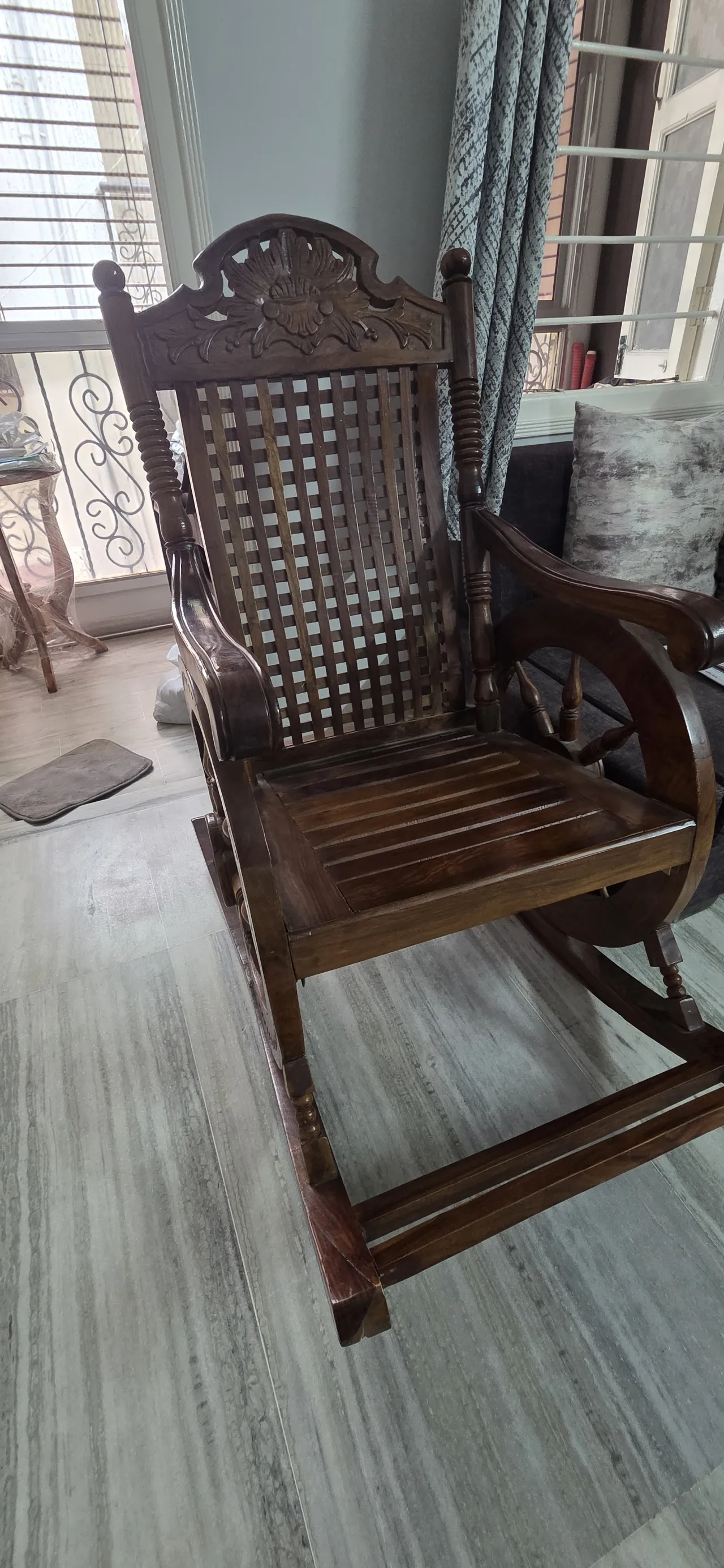 Rolling wooden chair