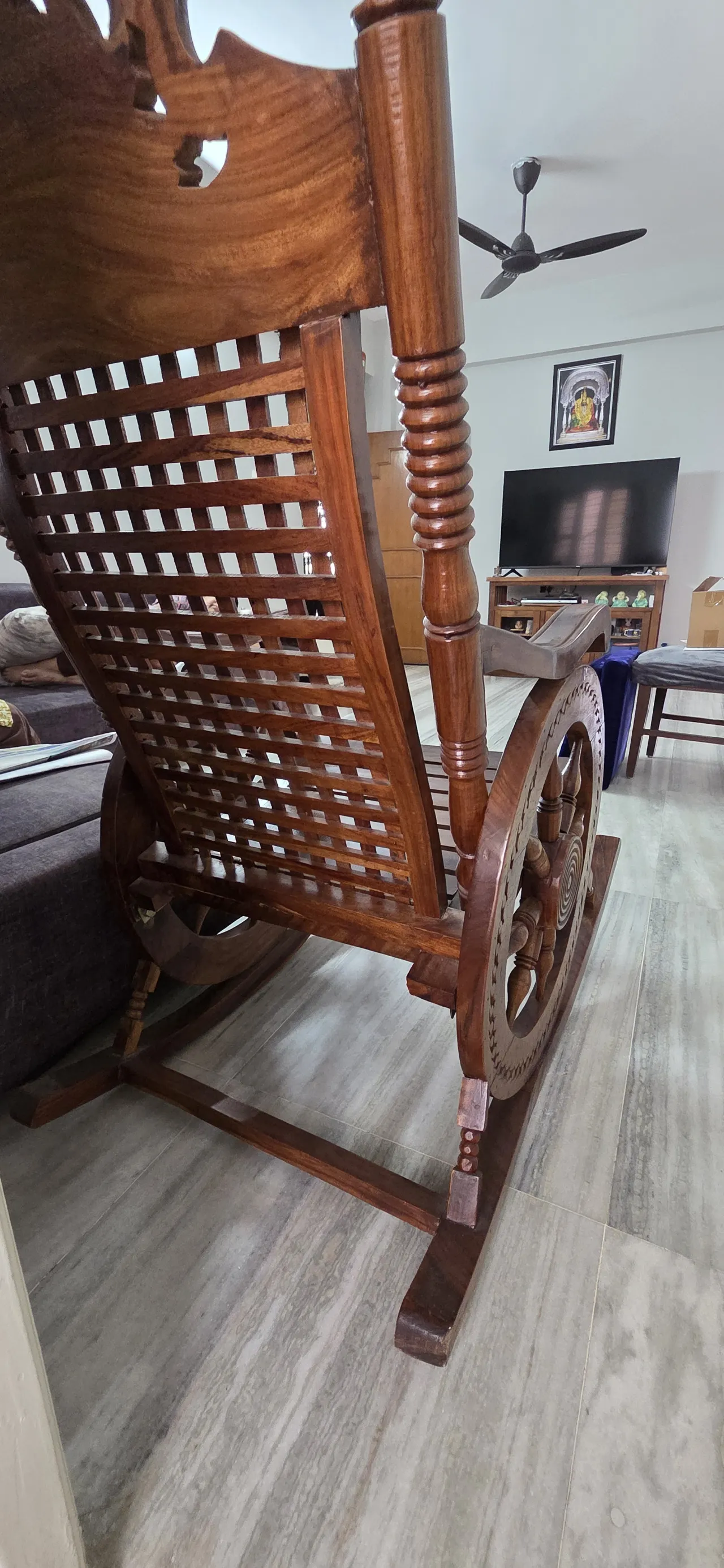 Rolling wooden chair