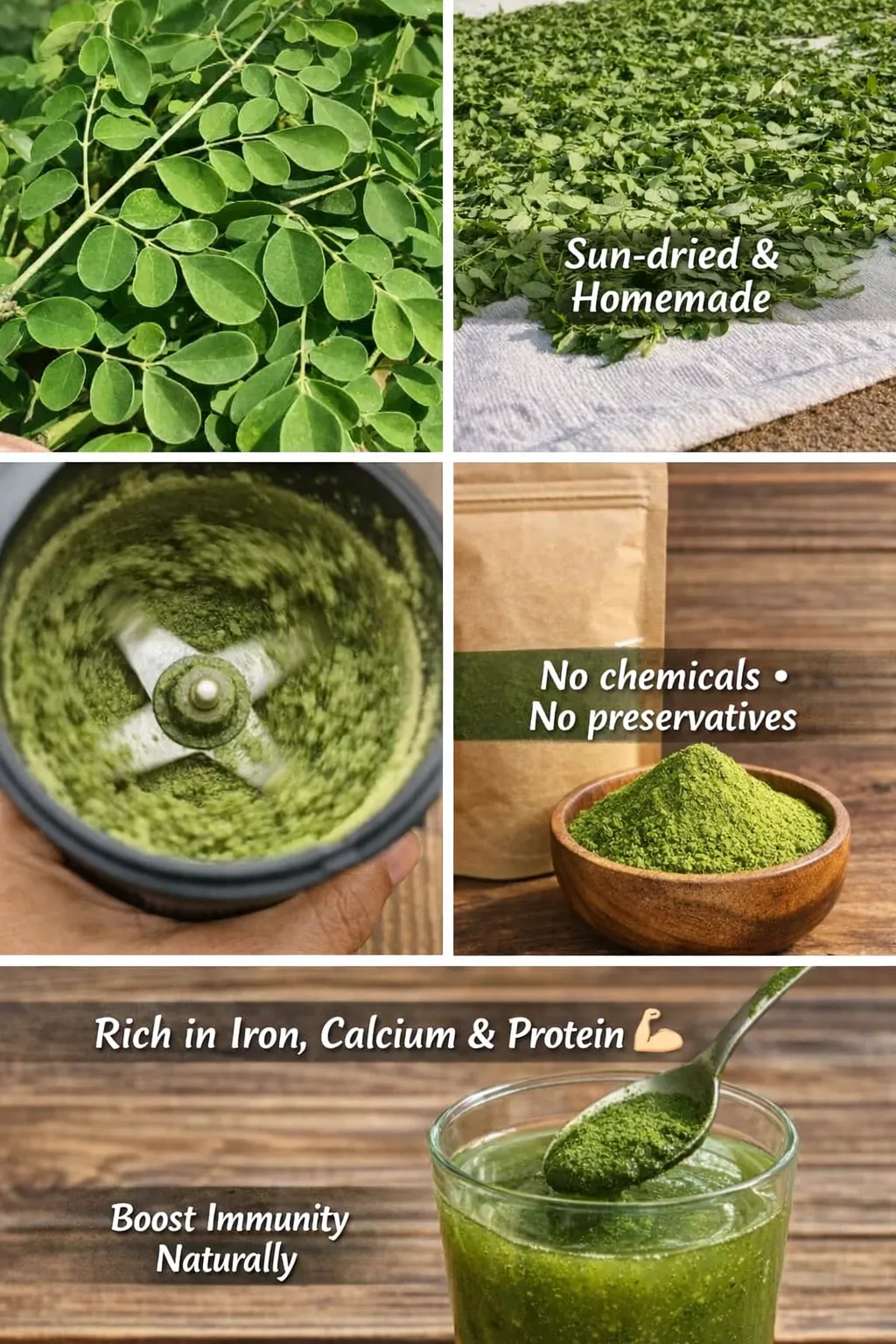 Organic Moringa Powder - Pure, Nutrient-Rich Superfood