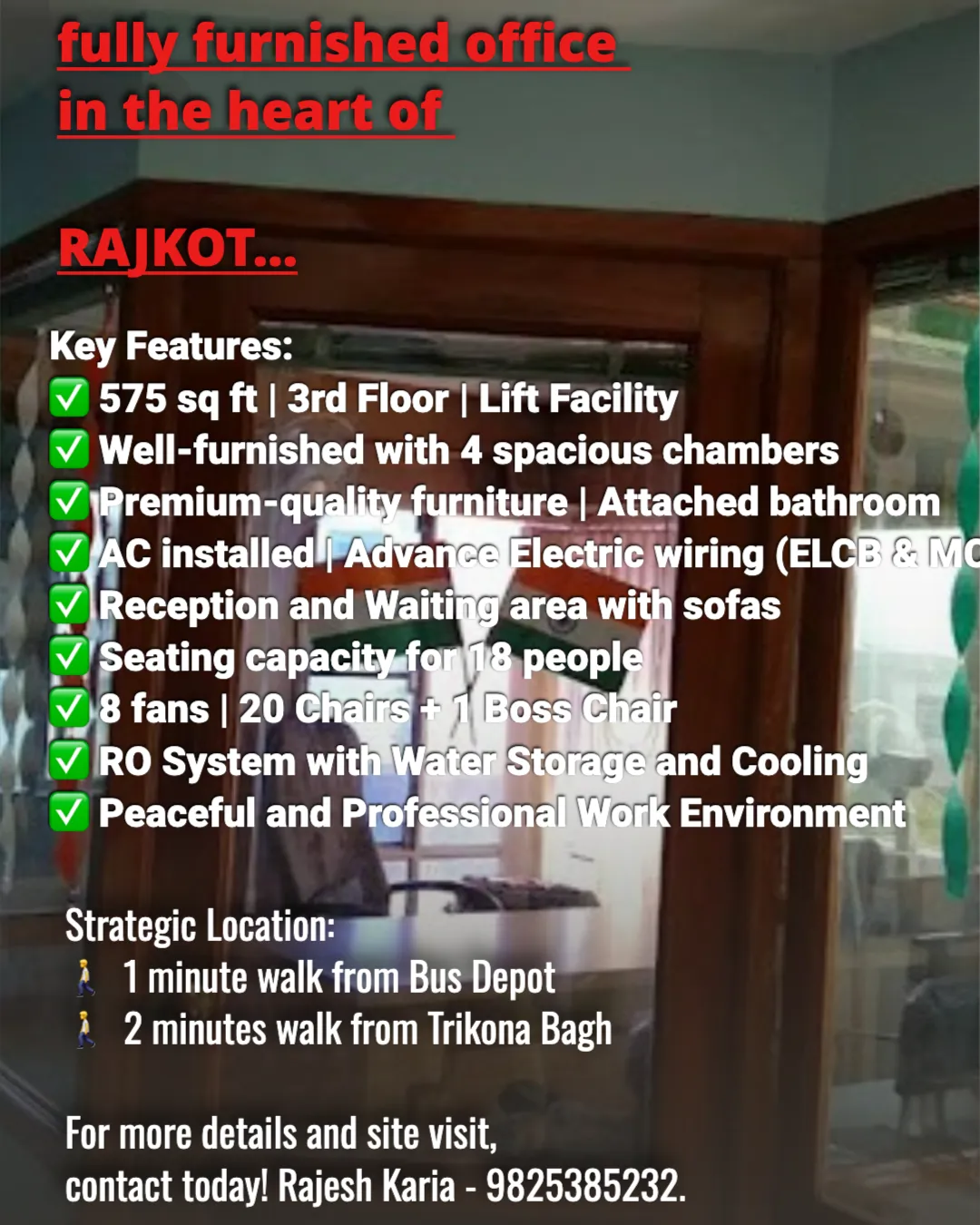 Full Furnished. - Office Premises