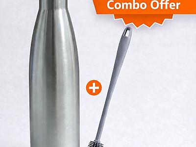 Double wall bottle Hot & Cold -500 ml & bottle brush