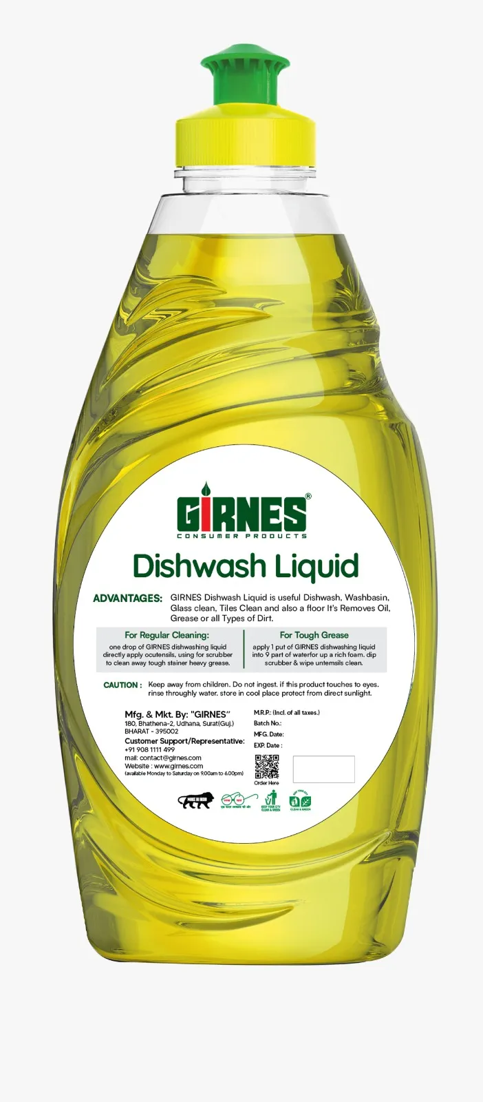 Girnes Dishwash (Lemon Flavour-Ultra Premium) 500ml
