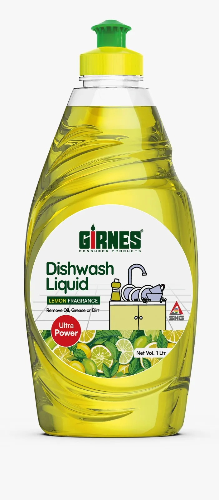 Girnes Dishwash (Lemon Flavour-Ultra Premium) 1Ltr