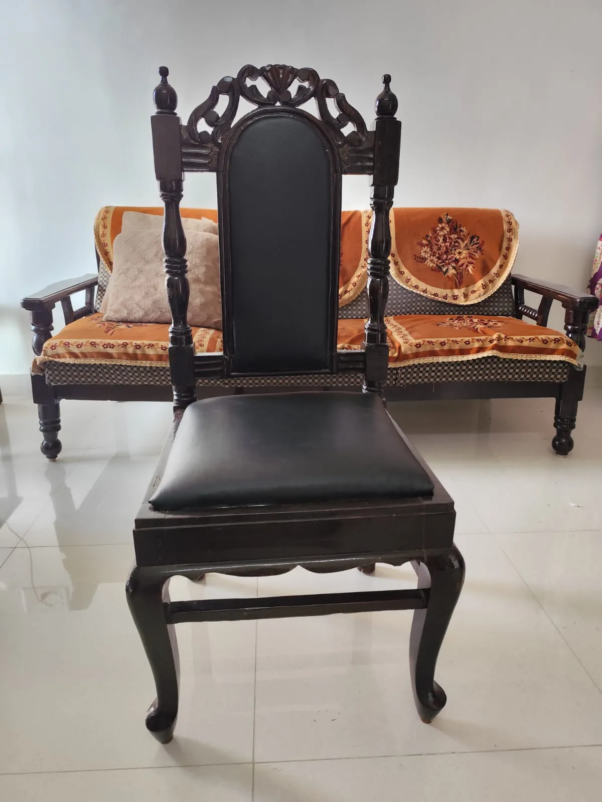 Teak(sag) wood sofa , Dinning table with 6 chair