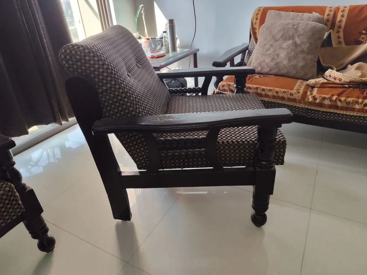 Teak(sag) wood sofa , Dinning table with 6 chair