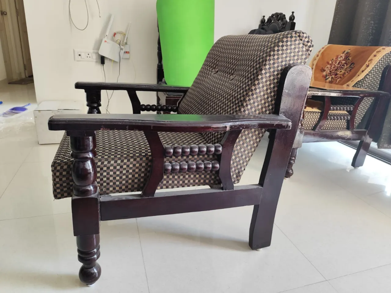 Teak(sag) wood sofa , Dinning table with 6 chair