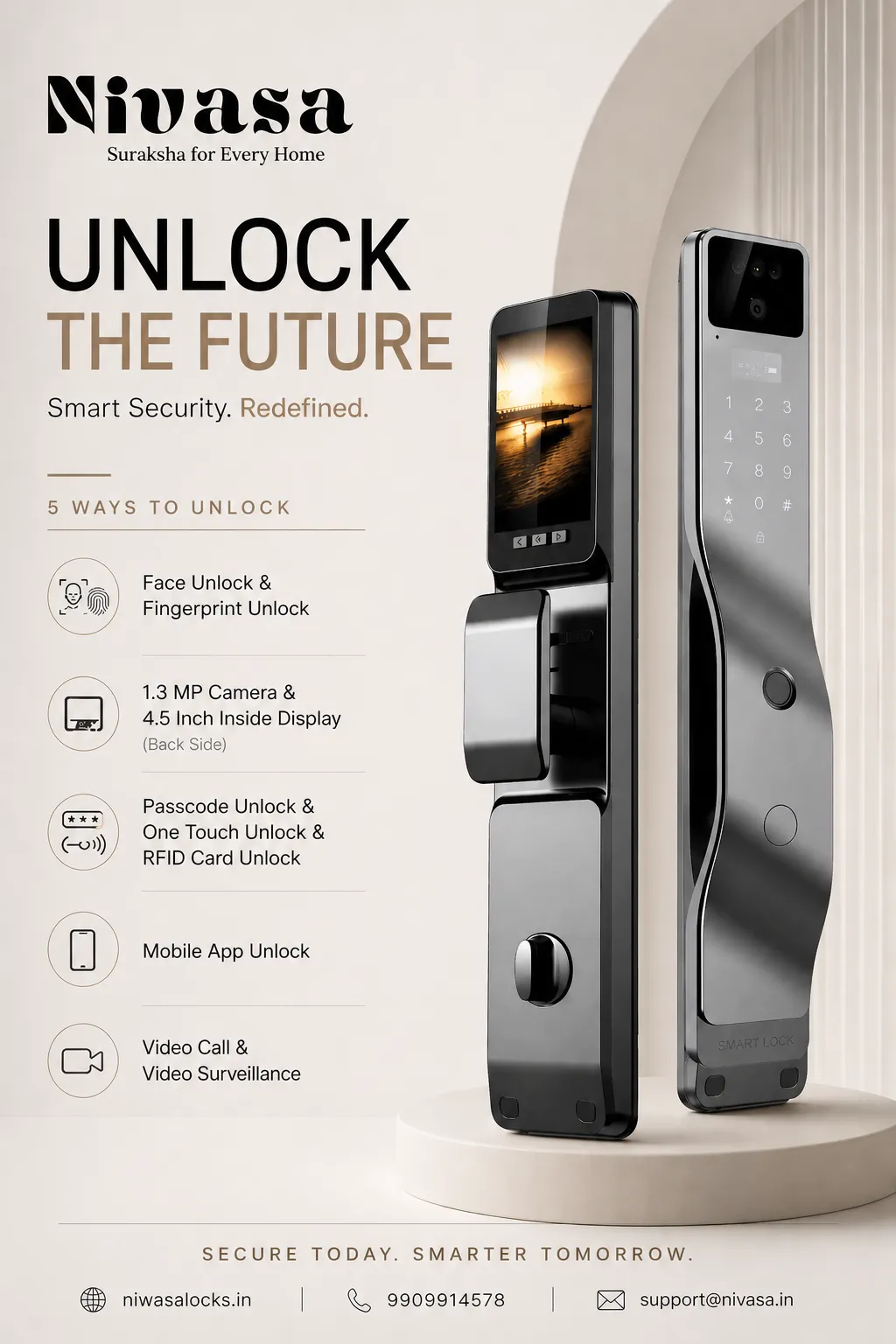 Nivasa smart digital lock 99099 14578 B