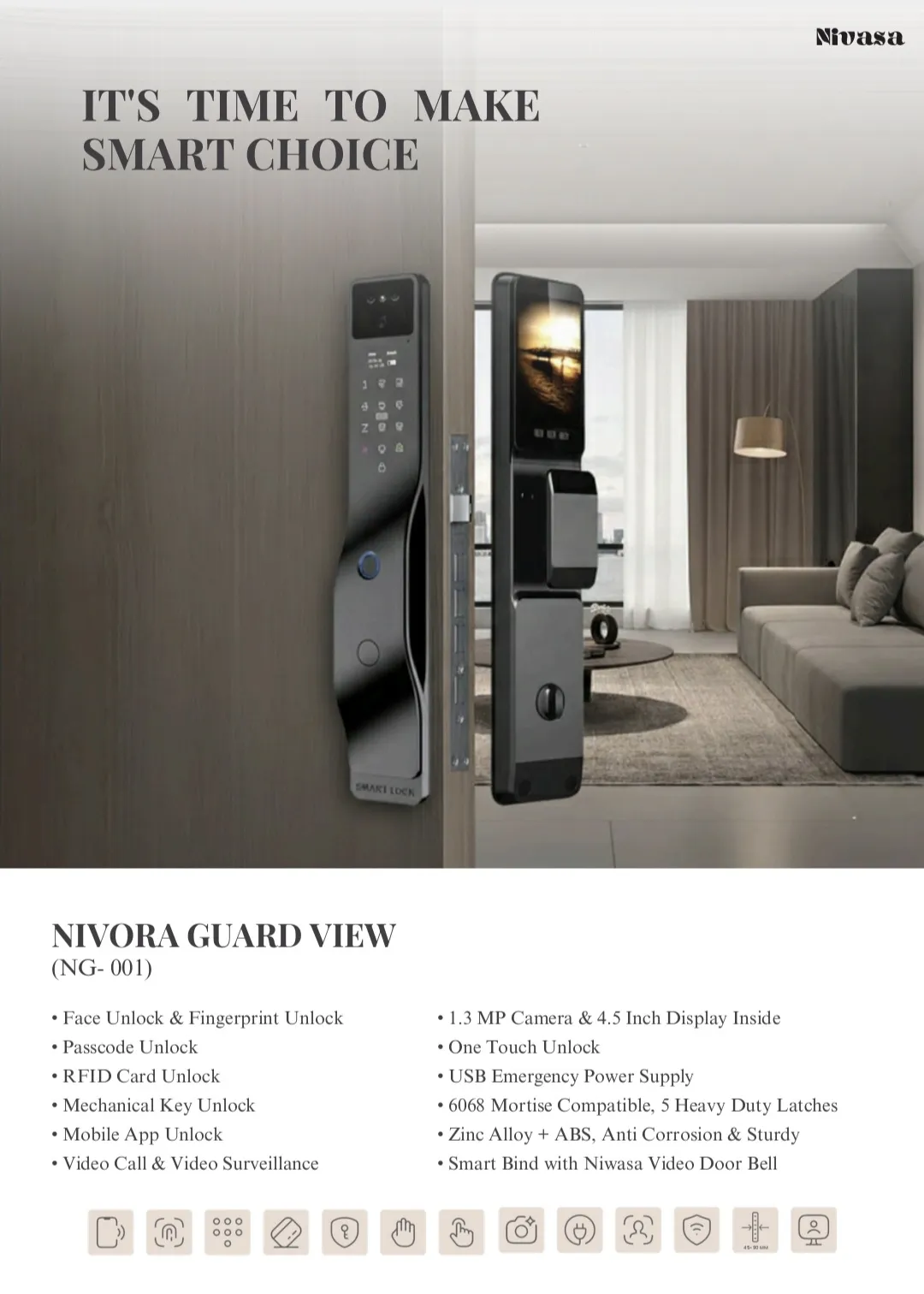 Nivasa smart digital lock 99099 14578 B