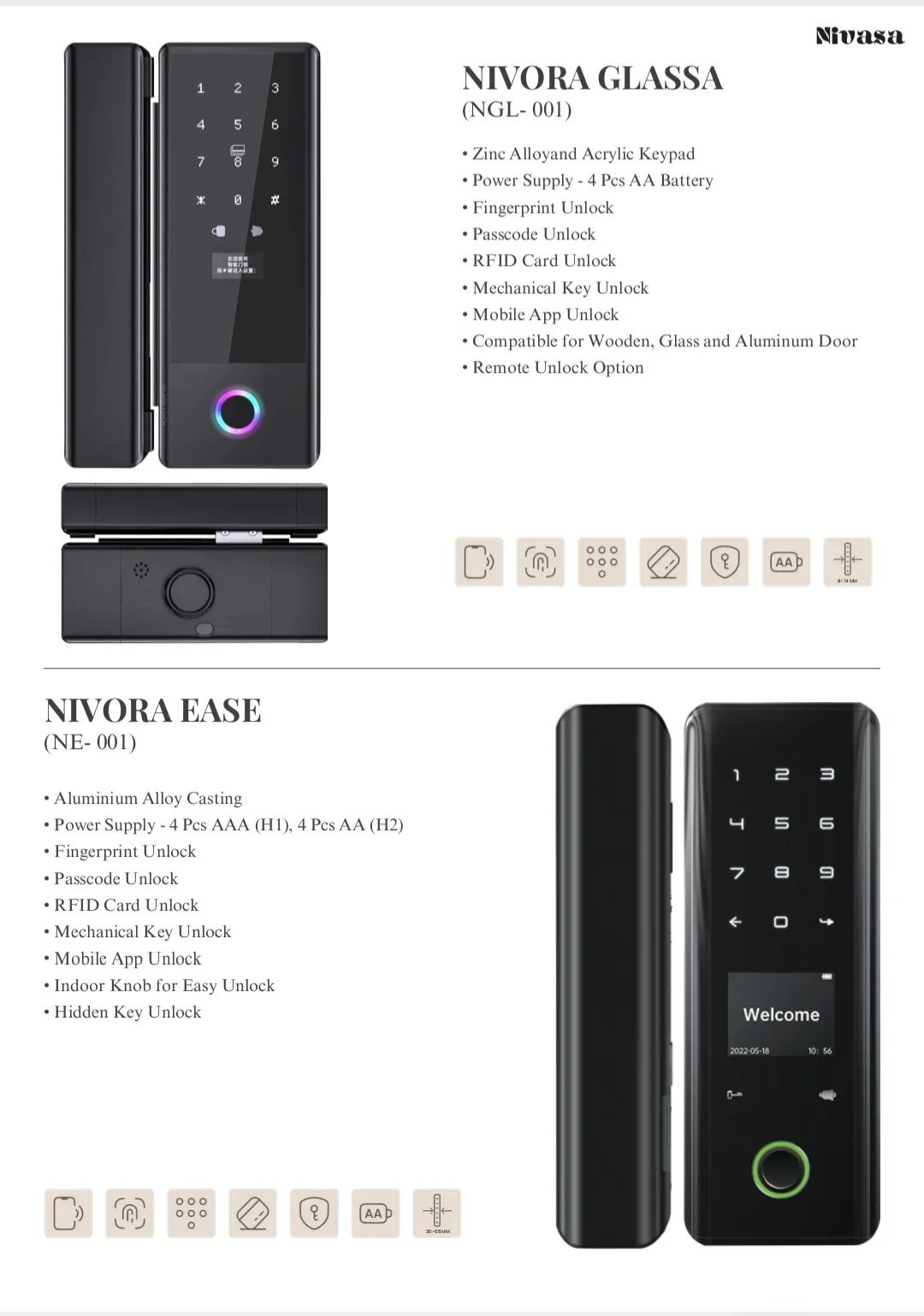 Nivasa smart digital lock 99099 14578 B