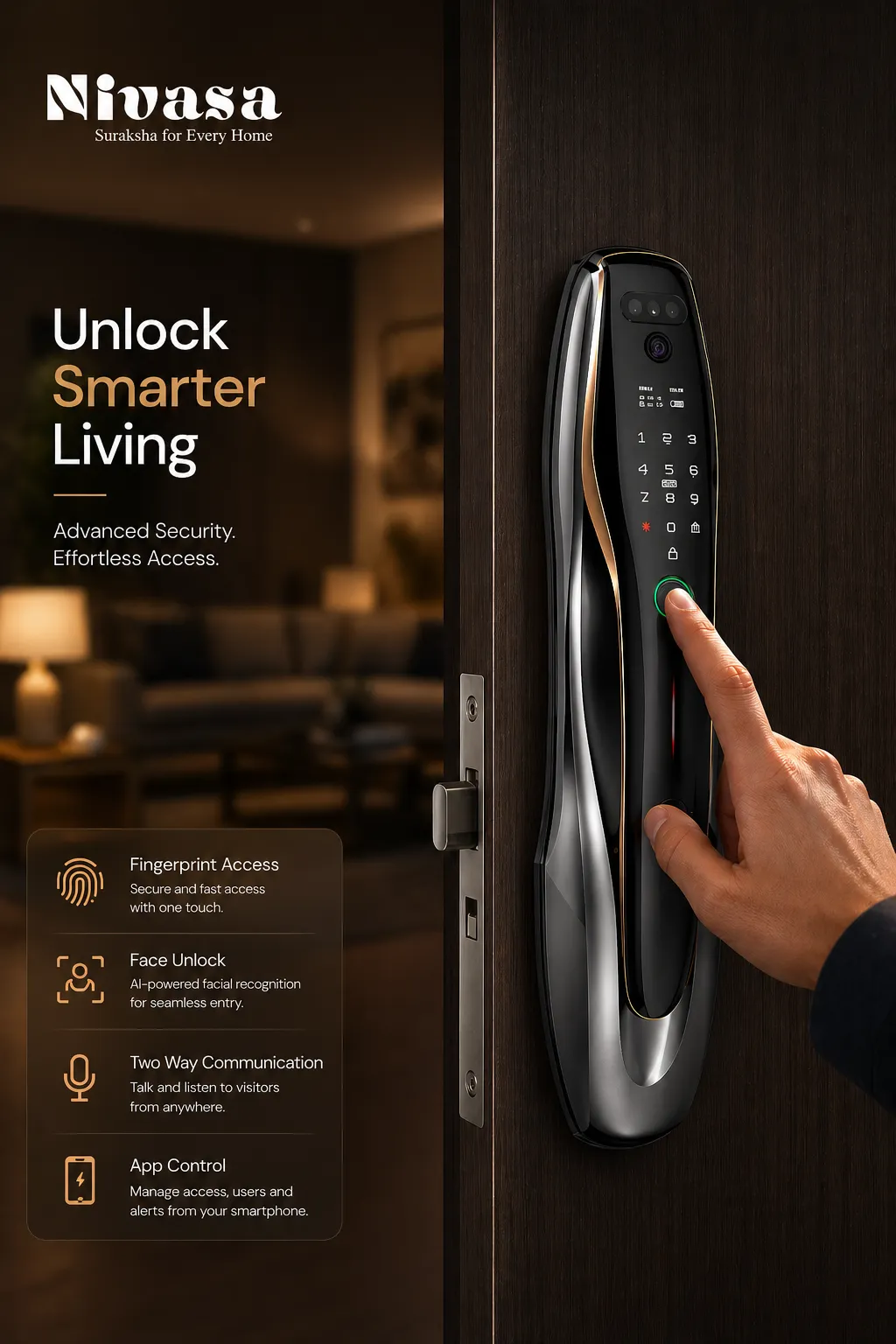 Nivasa smart digital lock 99099 14578 B