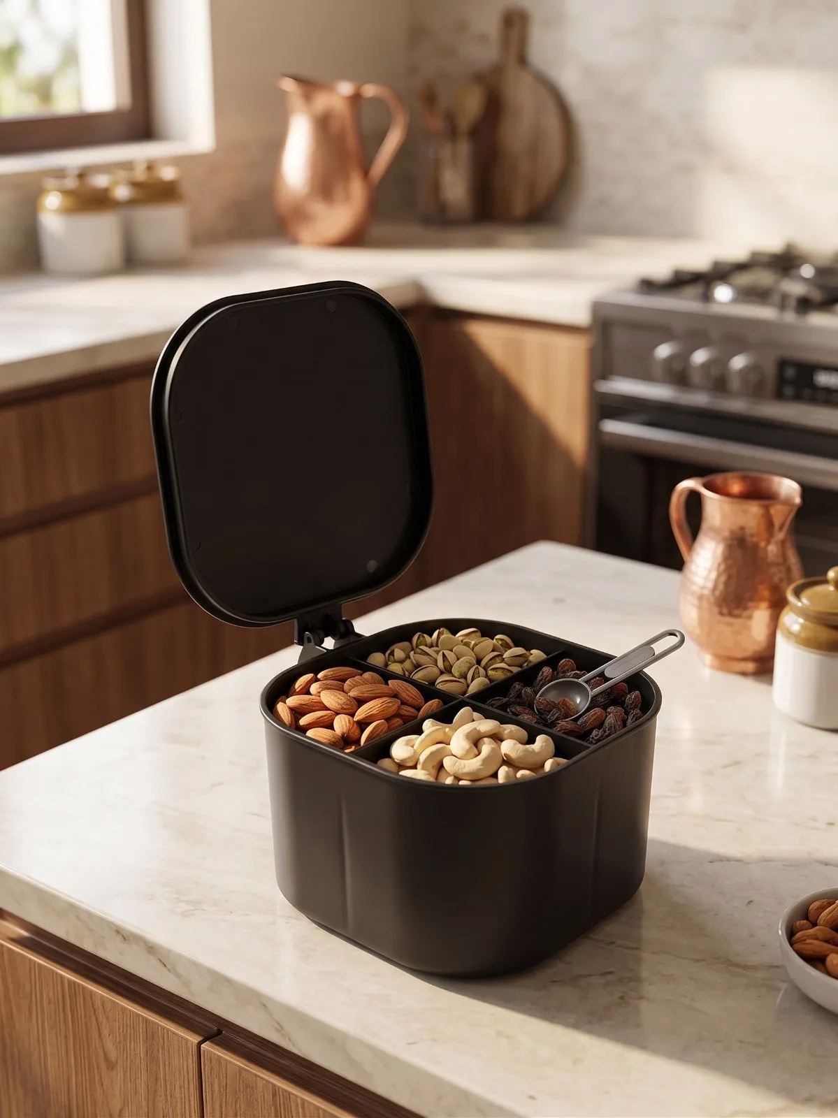 Dry Fruit container with 4 compartment