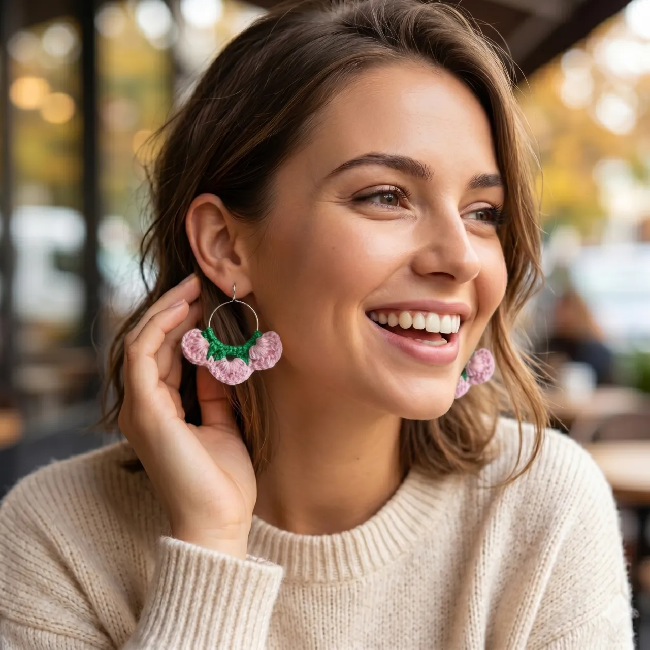 Custom Crochet Blossom Hoops (Set of 5 Festive Colors)