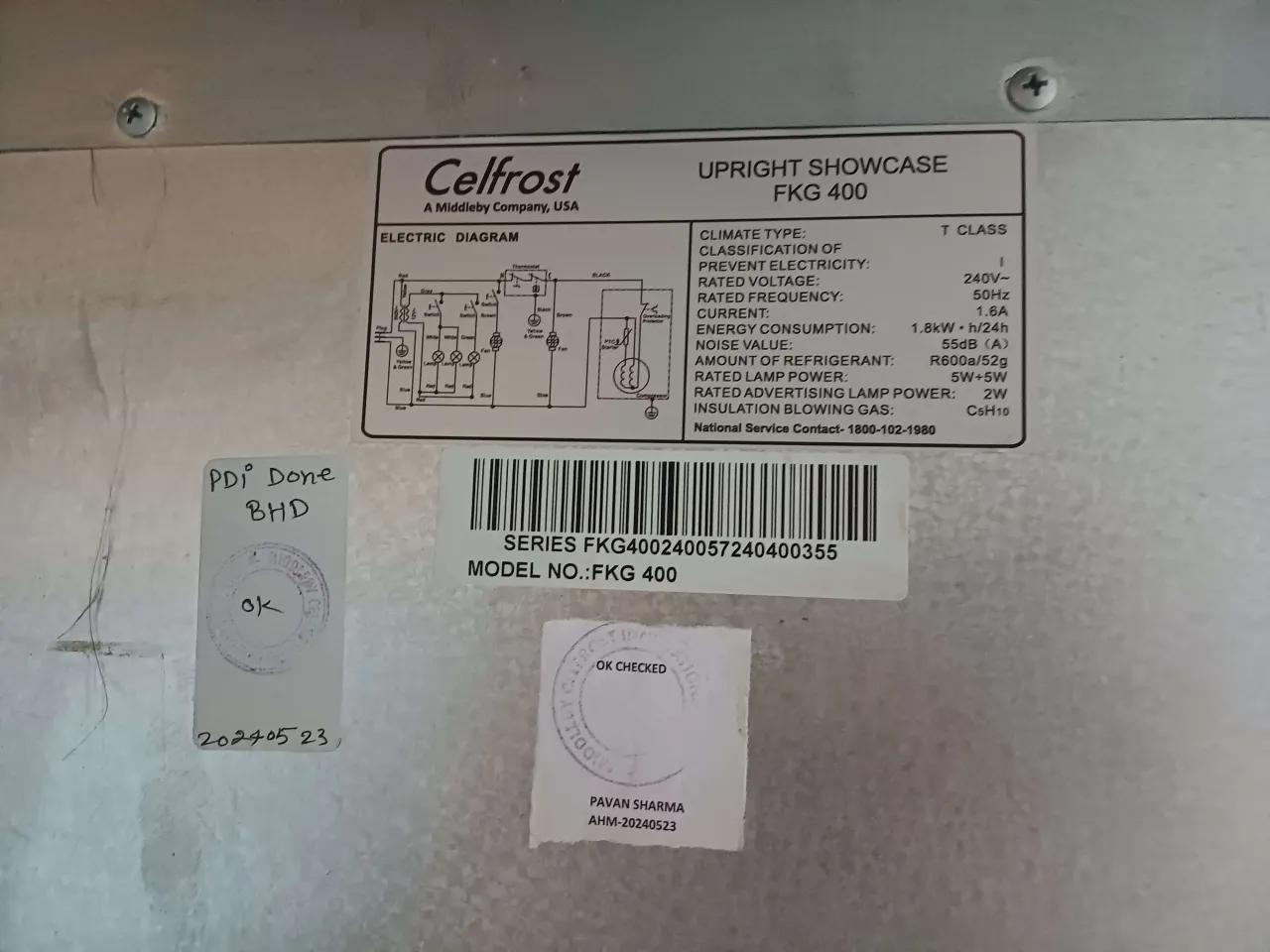Celfrost Vertical Fridge