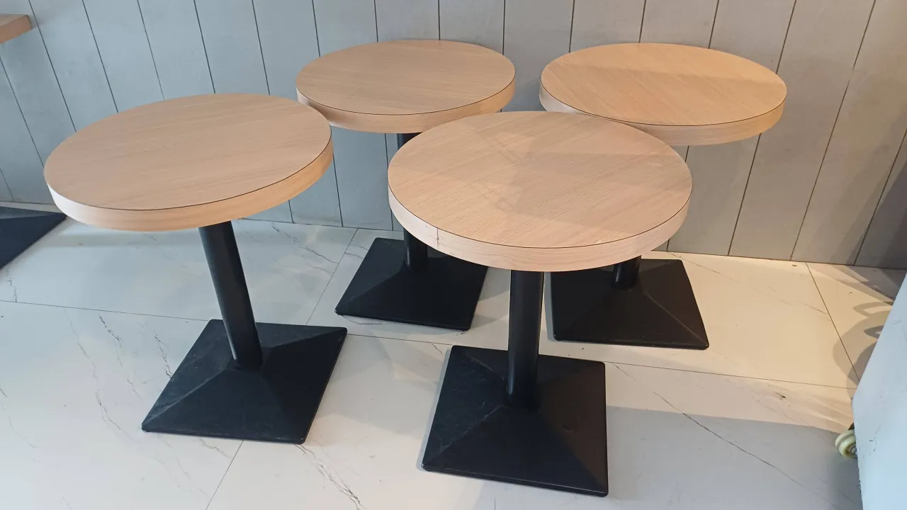 2 Square-4 Round tables + 12 Stool and 1 Bench Best for Restaurant and cafes