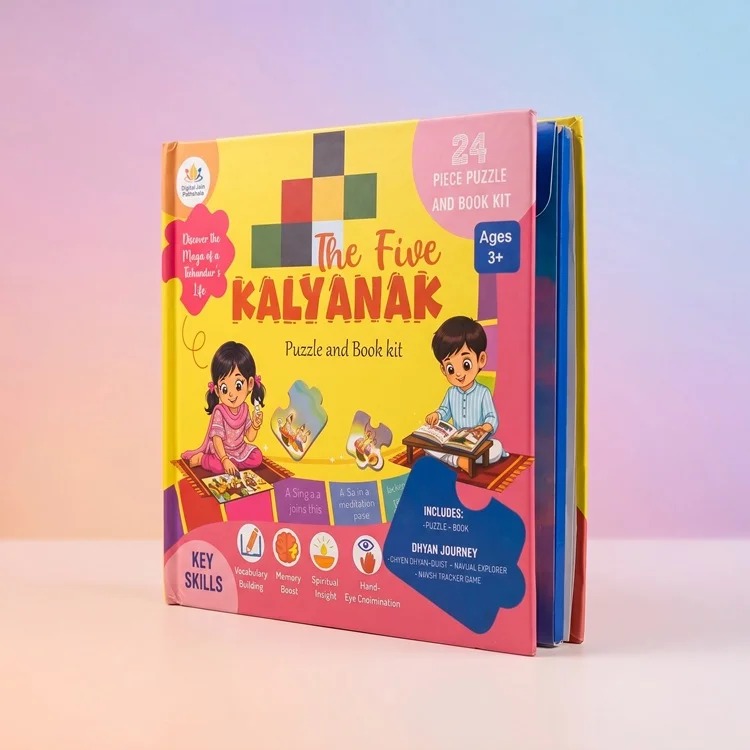 Five Kalyanak Puzzle Book Kit for Fun Jain Learning