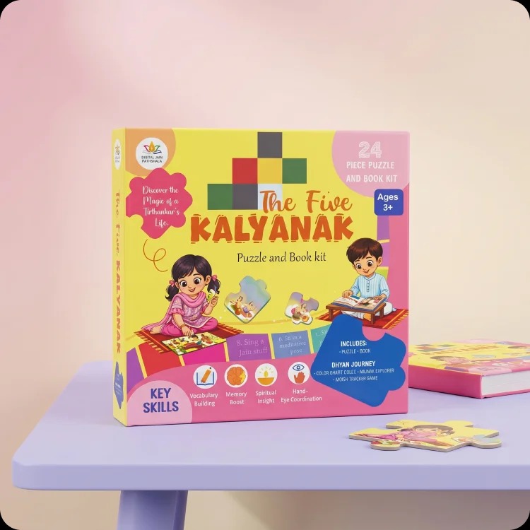 Five Kalyanak Puzzle Book Kit for Fun Jain Learning