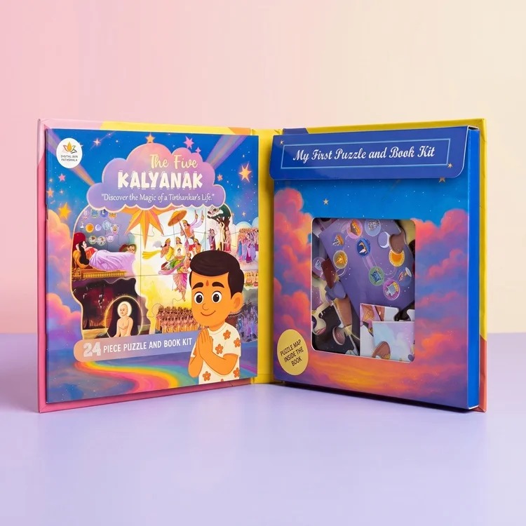 Five Kalyanak Puzzle Book Kit for Fun Jain Learning