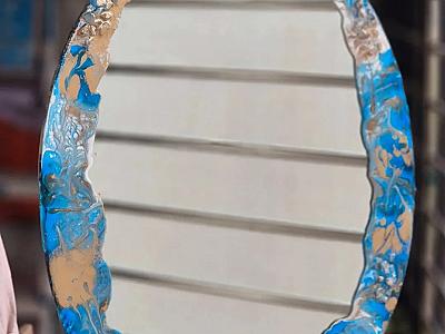 Resin art wall mirror decoration