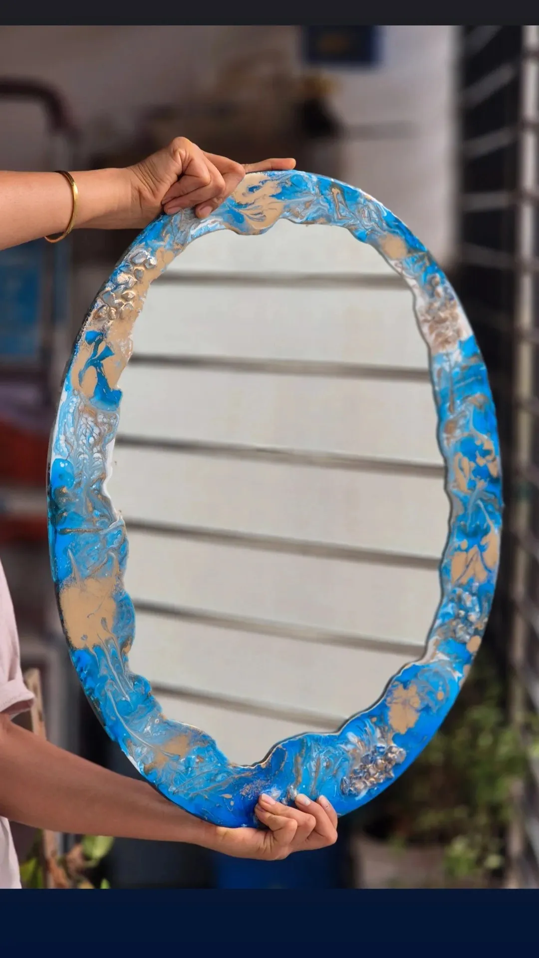 Resin art wall mirror decoration