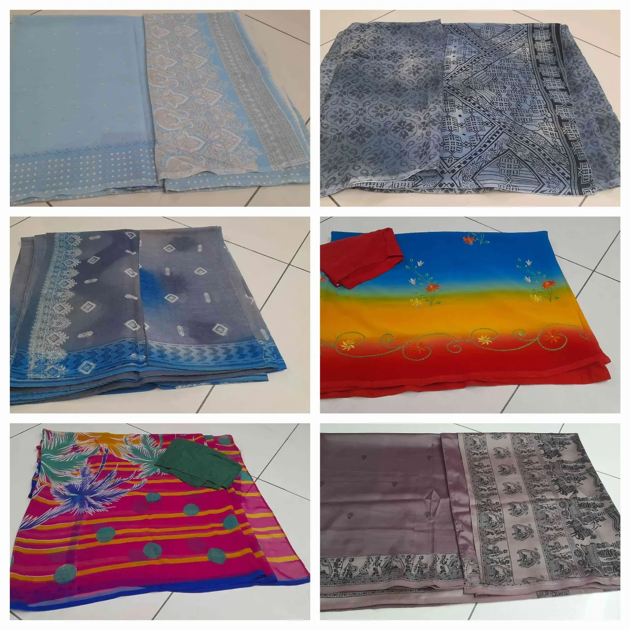 Assorted sarees.