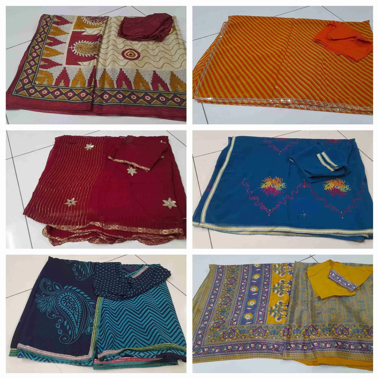 Assorted sarees.