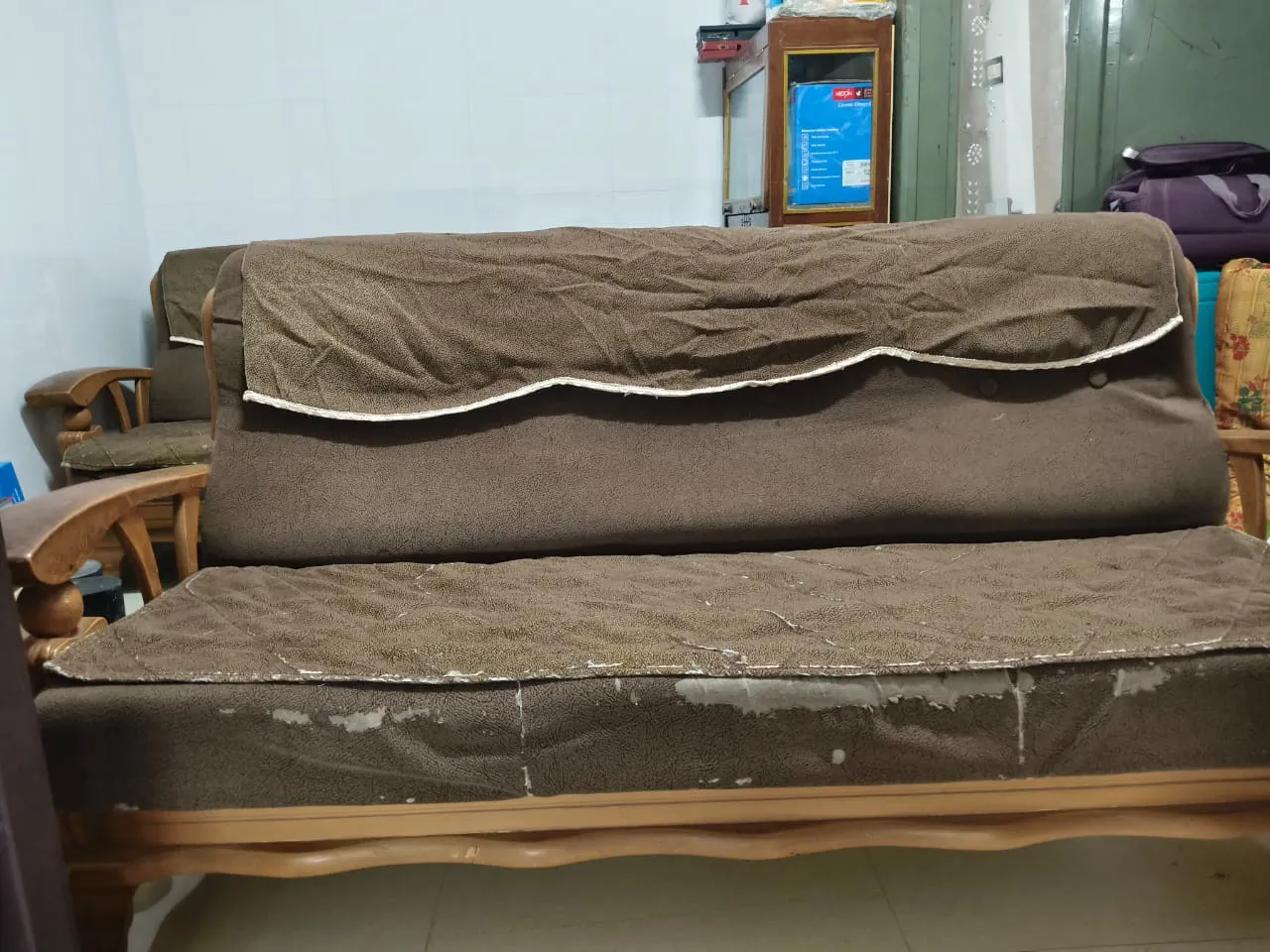 3 Sofa made of Sag wood measuring 6 ft by 2.5 ft each.