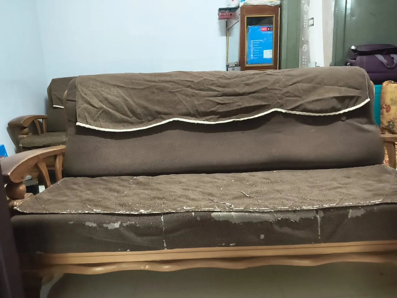 3 Sofa made of Sag wood measuring 6 ft by 2.5 ft each.