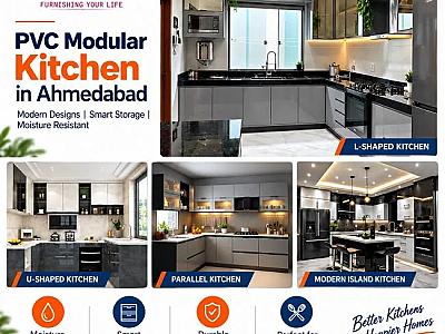 PVC Modular Kitchen in Ahmedabad | Waterproof Cabinets