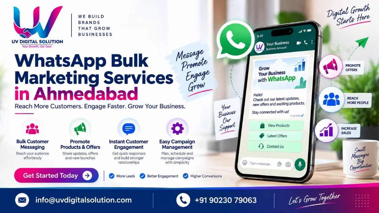WhatsApp Bulk Marketing Services in Ahmedabad | UV Digital