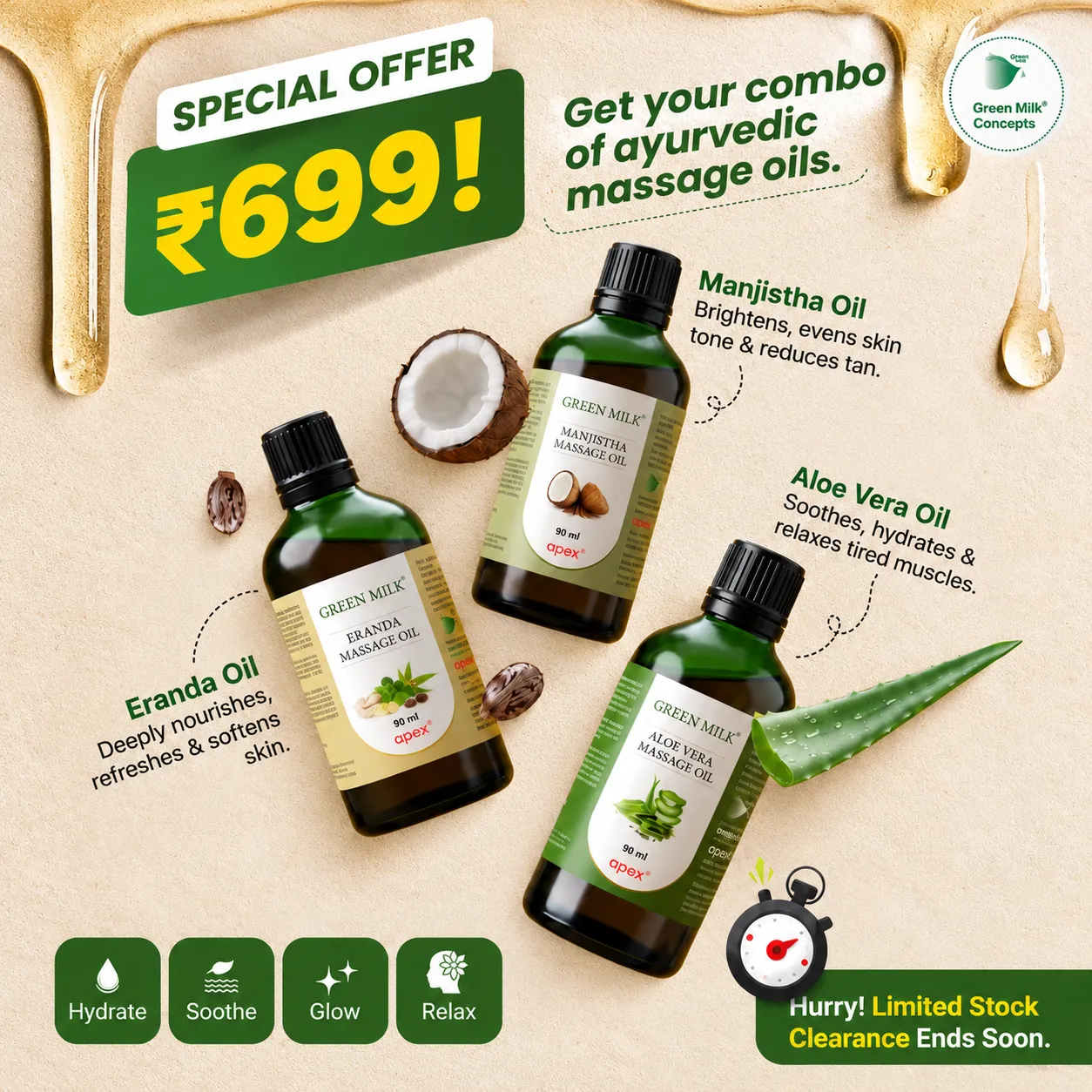 Abhyanga Oil Bundle with Ayurvedic Massage Oil