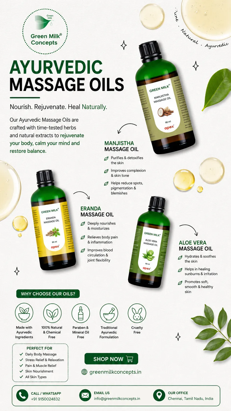 Abhyanga Oil Bundle with Ayurvedic Massage Oil