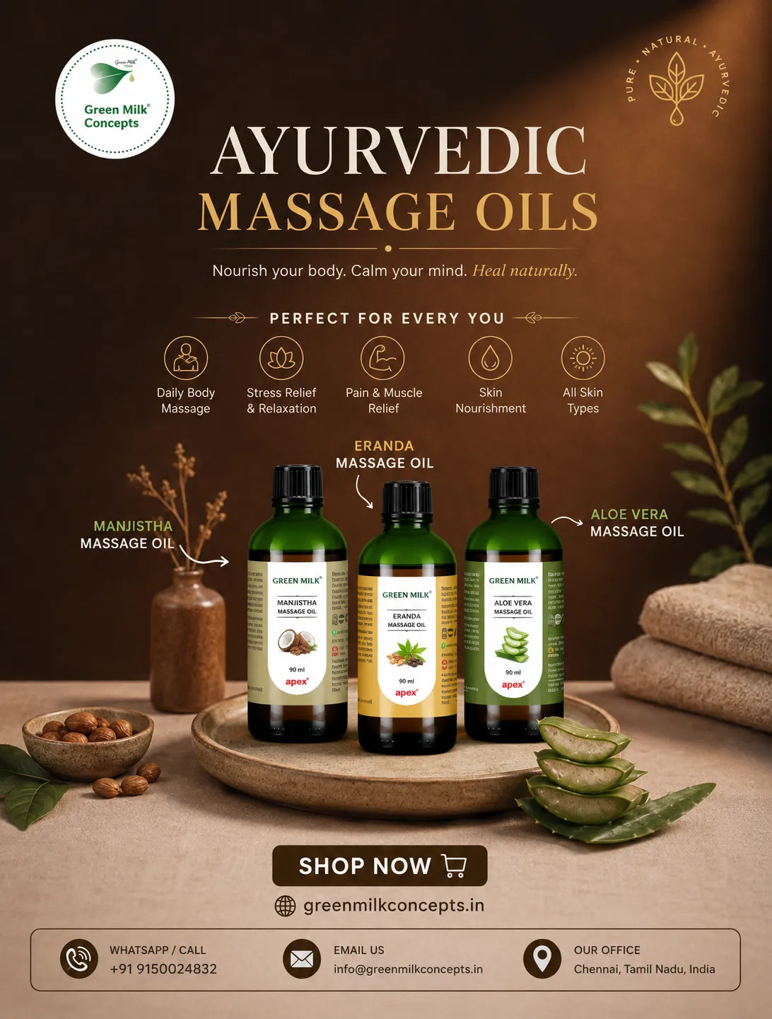 Abhyanga Oil Bundle with Ayurvedic Massage Oil