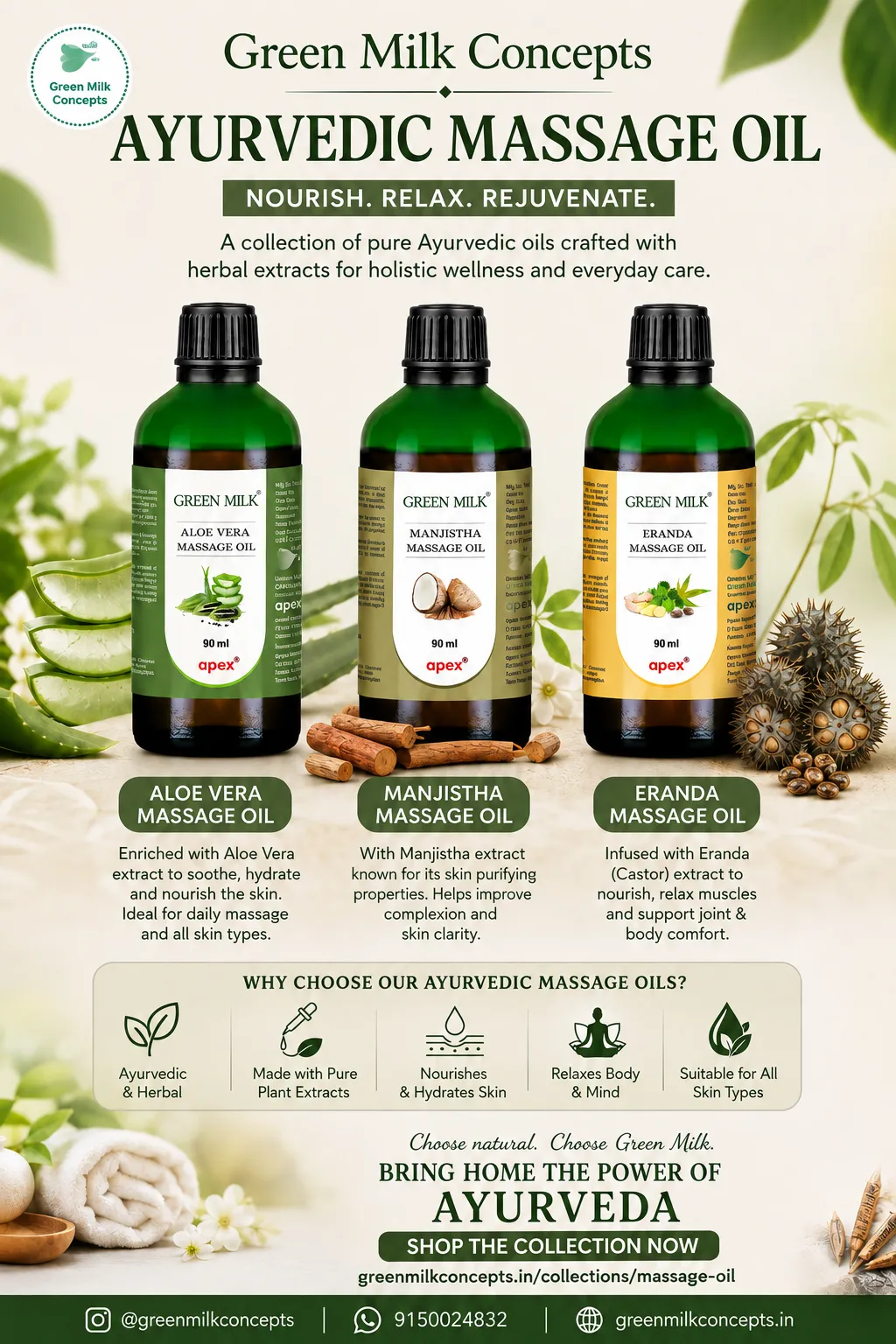 Abhyanga Oil Bundle with Ayurvedic Massage Oil