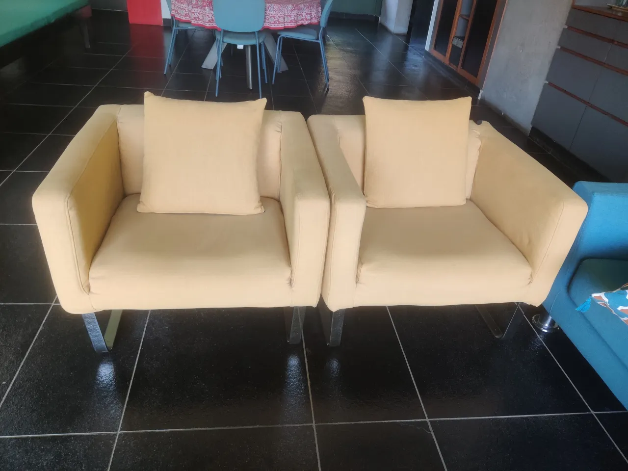 Lounge sofa / 2 single sofa set/glass dinning table