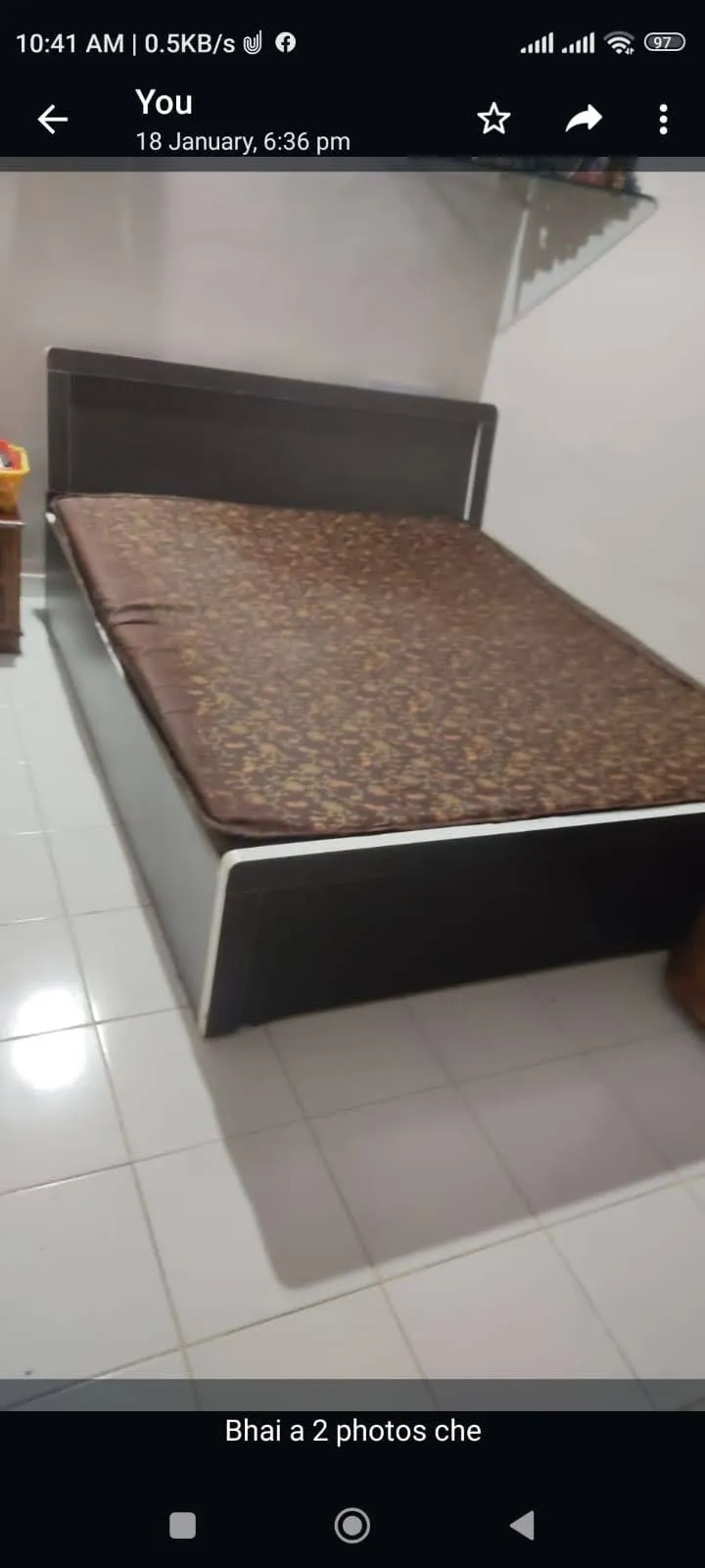 Double bed 5/6 partical board (bhusa ply) tip top condition running in use