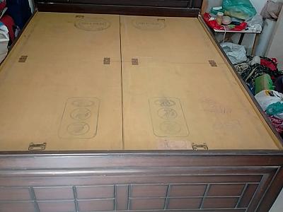 Wooden queen size double bed.box palang without mattress